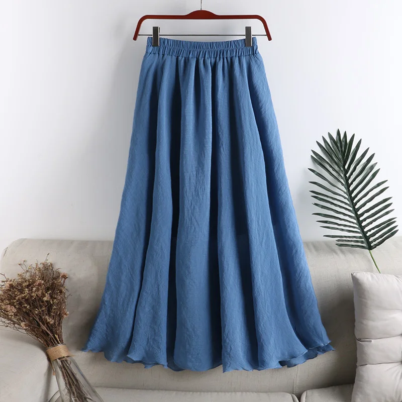 

Stylish Elastic High Waist Midi Skirt Women White Black Silk Korean Sweet Lining A Line Skirts Chic Saia