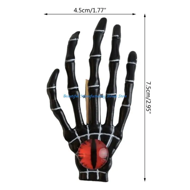 E56A القوطية الهيكل العظمي مخلب الشيطان العين مشبك شعر المشابك لجميع القديسين صور الدعائم