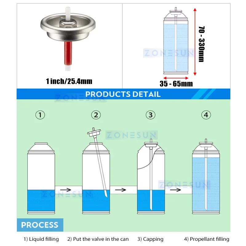 Zonesun Aerosol Packaging Machine Spray Can Filling Machine Aerosol Can Filling Machine  Aerosol Canning System ZS-QW1600L