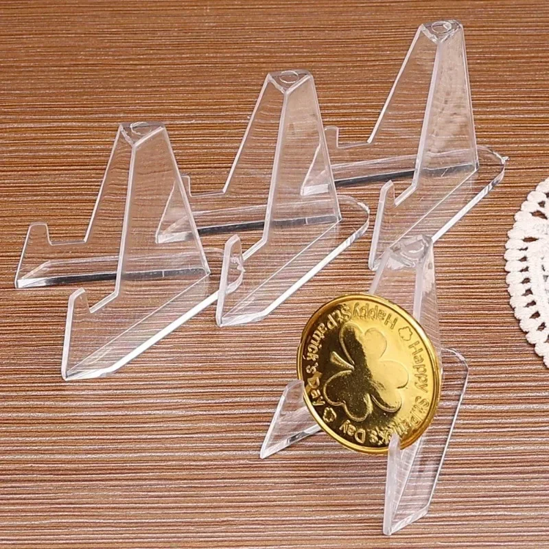 1-30Pcs Clear Acrylic Coin Display Stand Holders Transparent Small Easel Rack Trading Card Holder For Kpop Idol Card Organizer