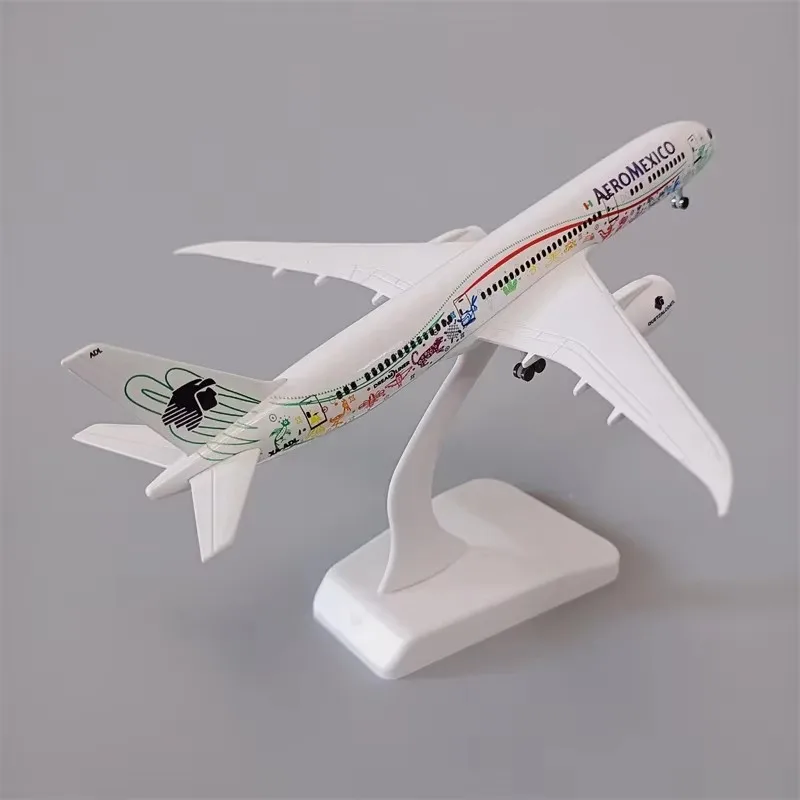 Metal Aircraft Airliner Model 20cm 1:400 Mexico Airlines B787 Metal Replica Alloy Material Aviation Simulation Toys Boy Gift