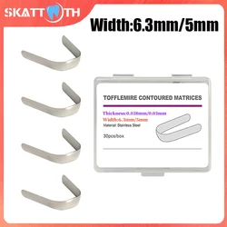 30Pc Dental Matrix Tofflemire Contoured Matrices Stainless Steel Double Contoured Matrix Bands 0.03mm/0.038mm Dentistry Material