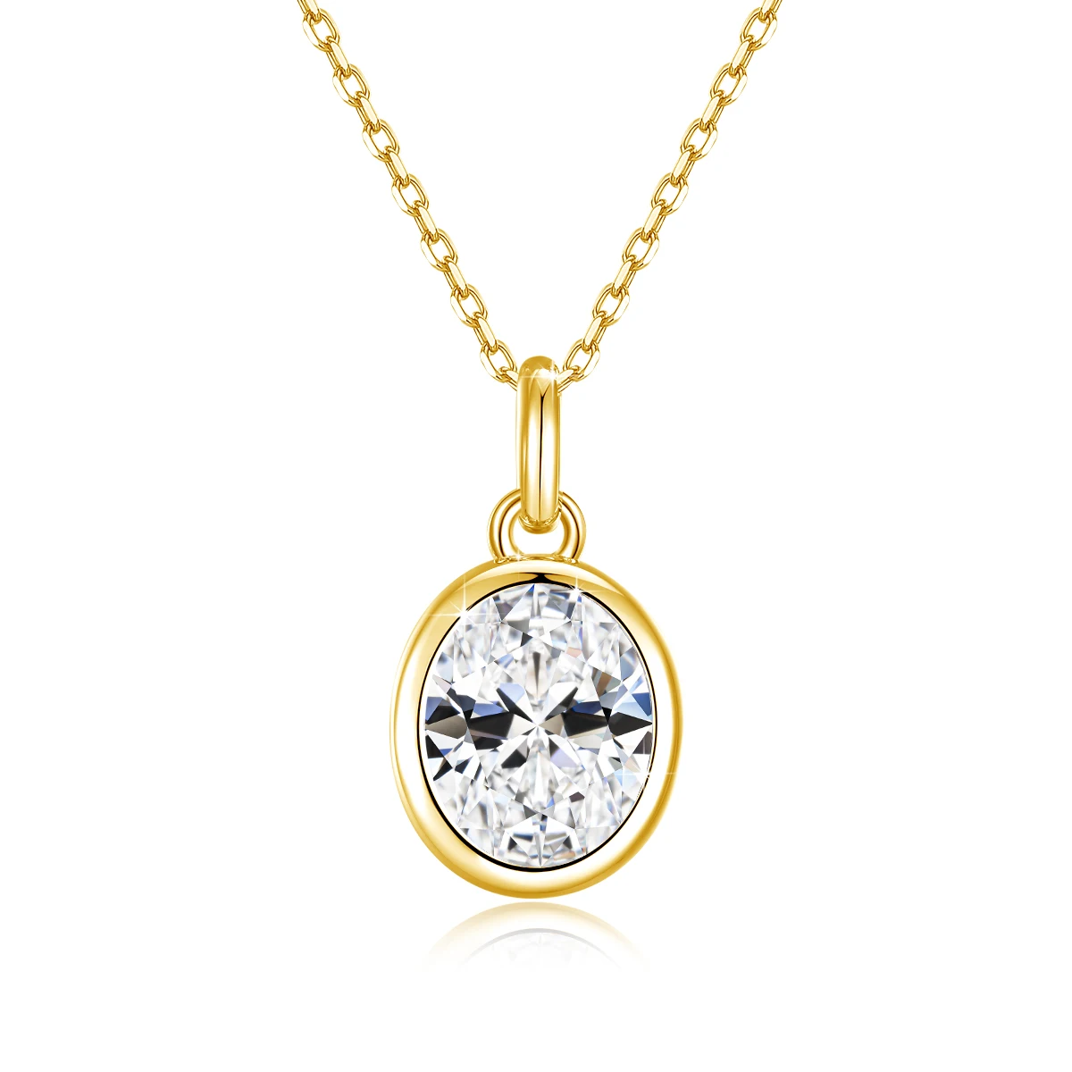 

3CT Oval Moissanite Necklace for Women 18k Gold Color 925 Silver Engagement Solitaire Drop Necklace for Anniversary Fine Jewelry