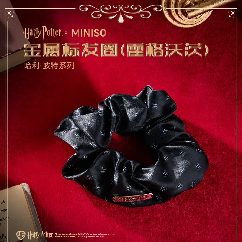 Miniso genuino nuevo Harrys Potters moda lazo para el cabello mujeres Kawaii negro elástico intestino grueso chica accesorios de goma para el cabello regalos