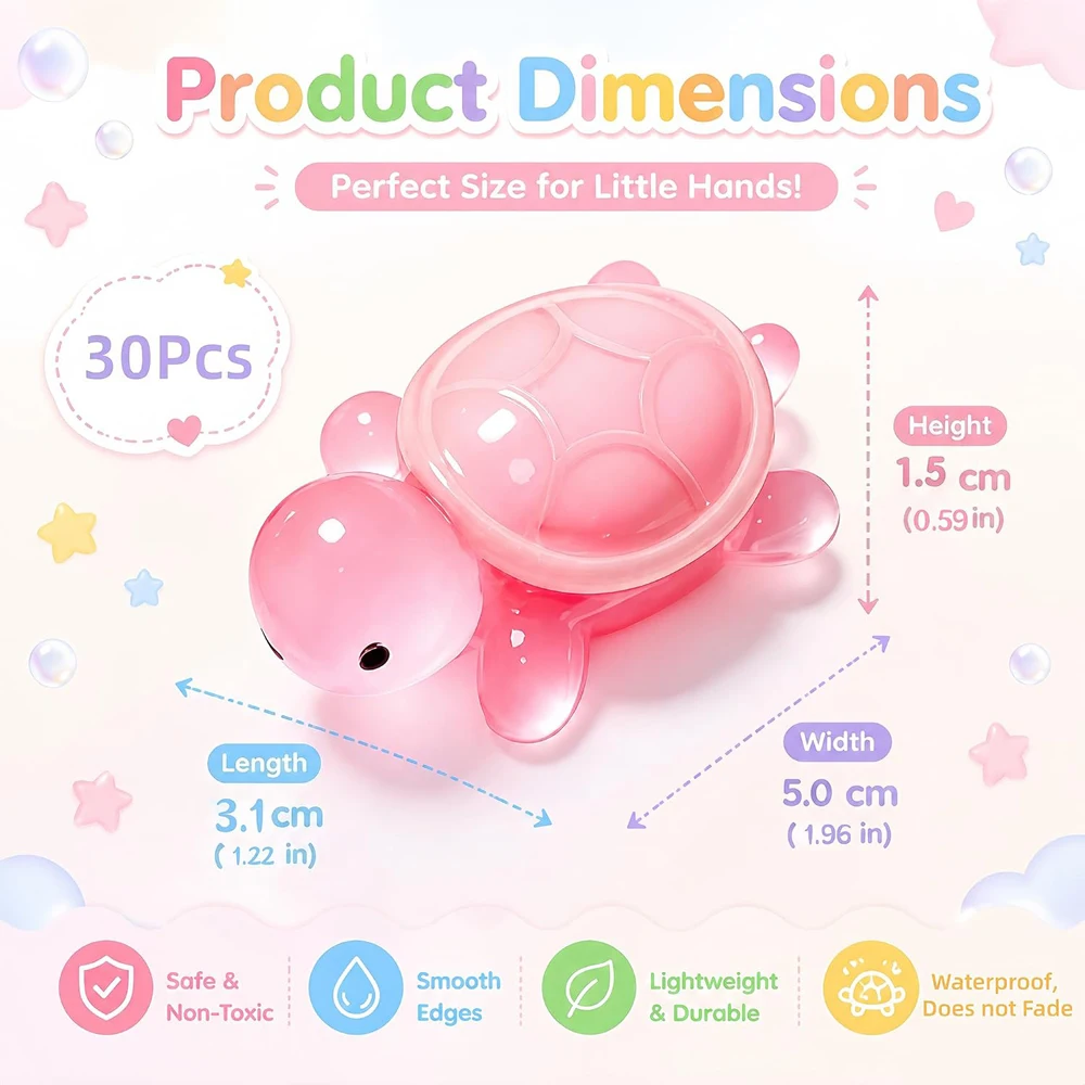 30Pcs Large Luminous Resin Turtle Miniature Garden Figurines, Accessories for Decorating DIY Dollhouse Fish Tank Fridge Wall Art