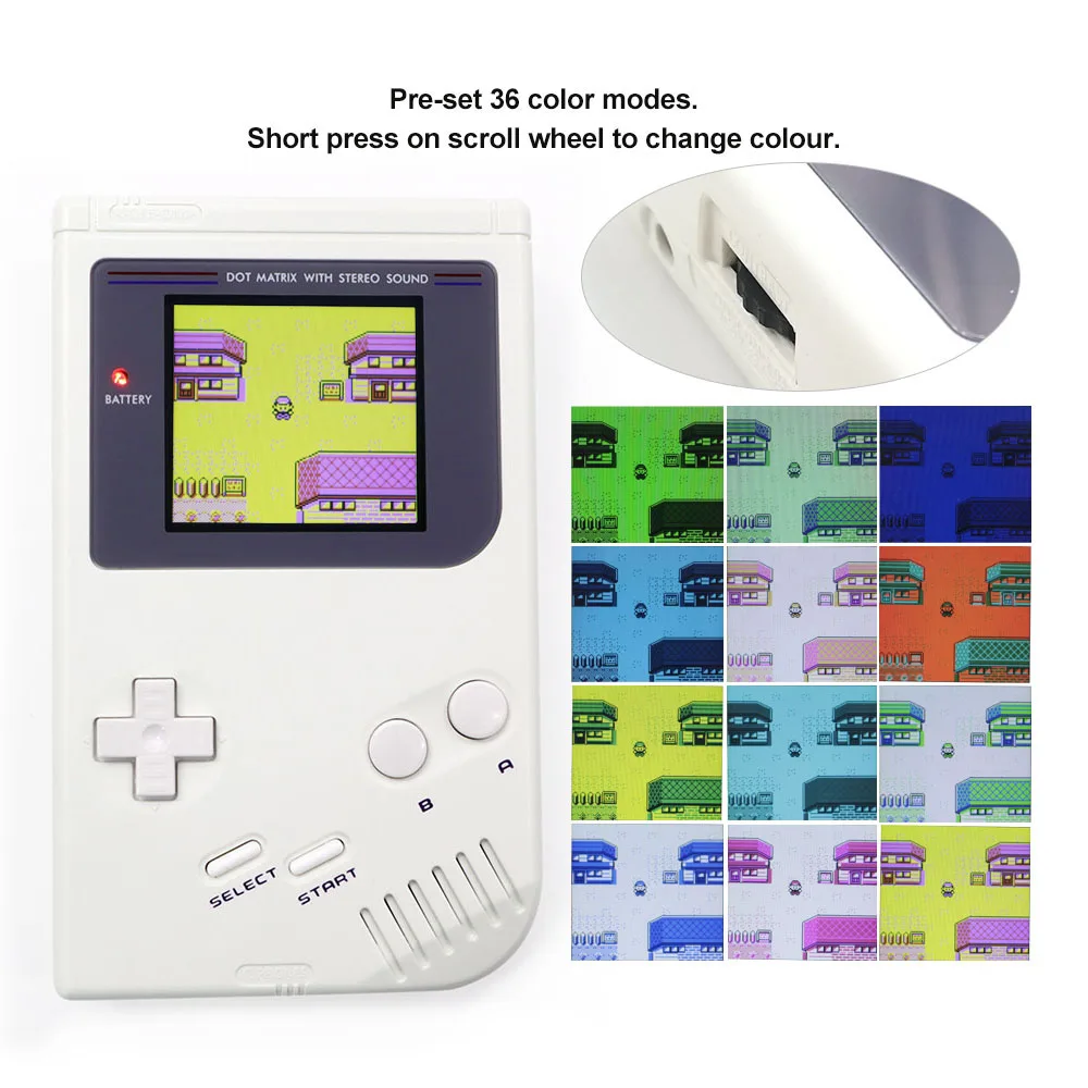 New High Brightness DMG GB IPS V5 Pro LCD Screen Kits For Game Boy.Support Pixel Display Built-in OSD Menu