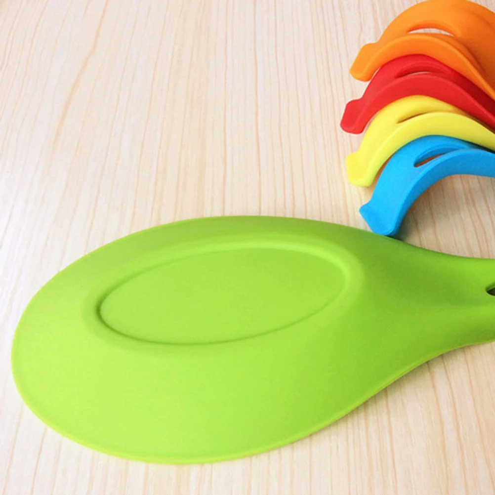 

2pcs Silicone Spoon Rest Heat Resistant Kitchen Utensil Holder Spatula Stand Drip Catcher Microwave Freezer Safe Kitchenware