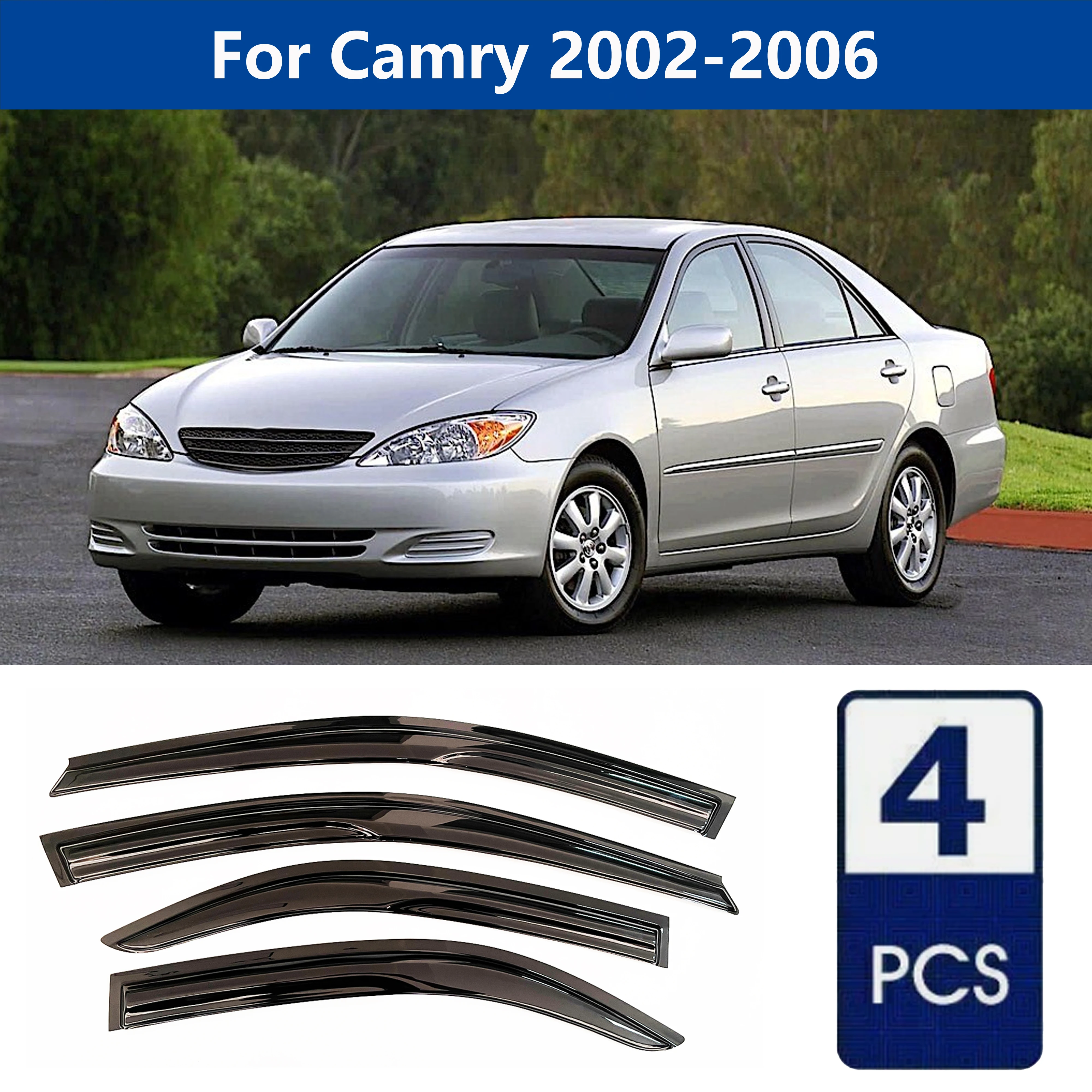 

Высококачественные дефлекторы окон AIBAP (4 шт., 1,8 мм) для Toyota Camry 2002-2006: защита от дождя и солнца