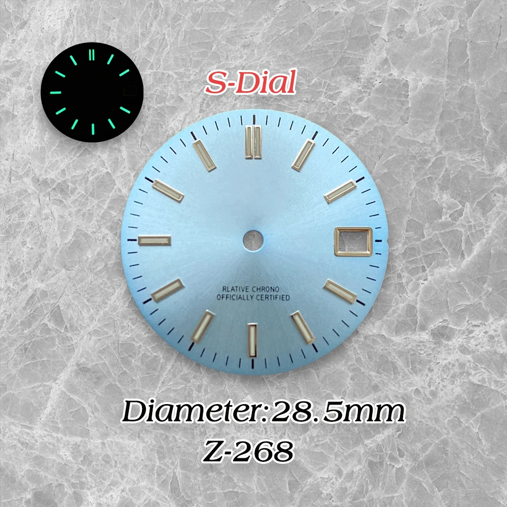 28.5mm  S Logo High Quality NH35 Dial sunray Dial  fit NH35/NH36 Movement Watch modification and repair parts ﻿ ﻿﻿
