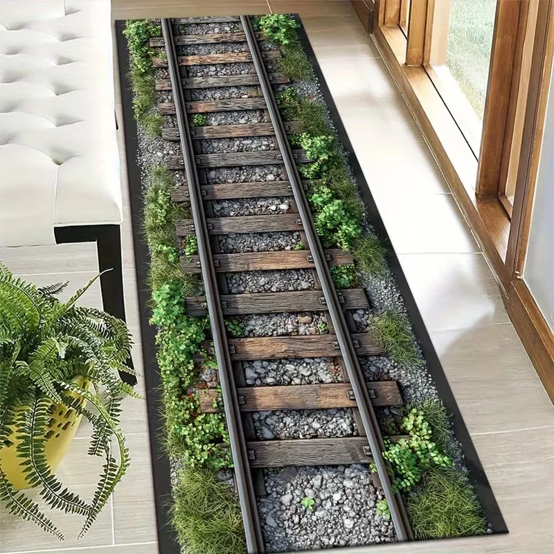 Track Runner Teppich, grüner Space Road Sleeper, bedruckter Teppich, rutschfeste Fußmatte für Wohnzimmer, Eingang, Schlafzimmer, Dekoration, Teppich