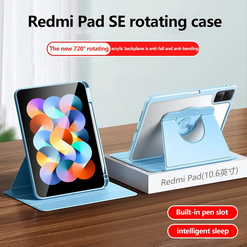 

Вращающаяся основа для Redmi Pad SE 11 2023 Pad 10,61 XiaoMiPad 6 6Pro 5 5Pro 11 дюймов прозрачная акриловая смарт-подставка чехол со слотом для ручки