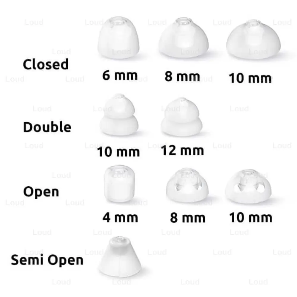 6Pieces Signia Click Connexx Original Silicone Ear domes ,for  Signia Rexton Vibe CIC ITC and RIC Model Hering Aids