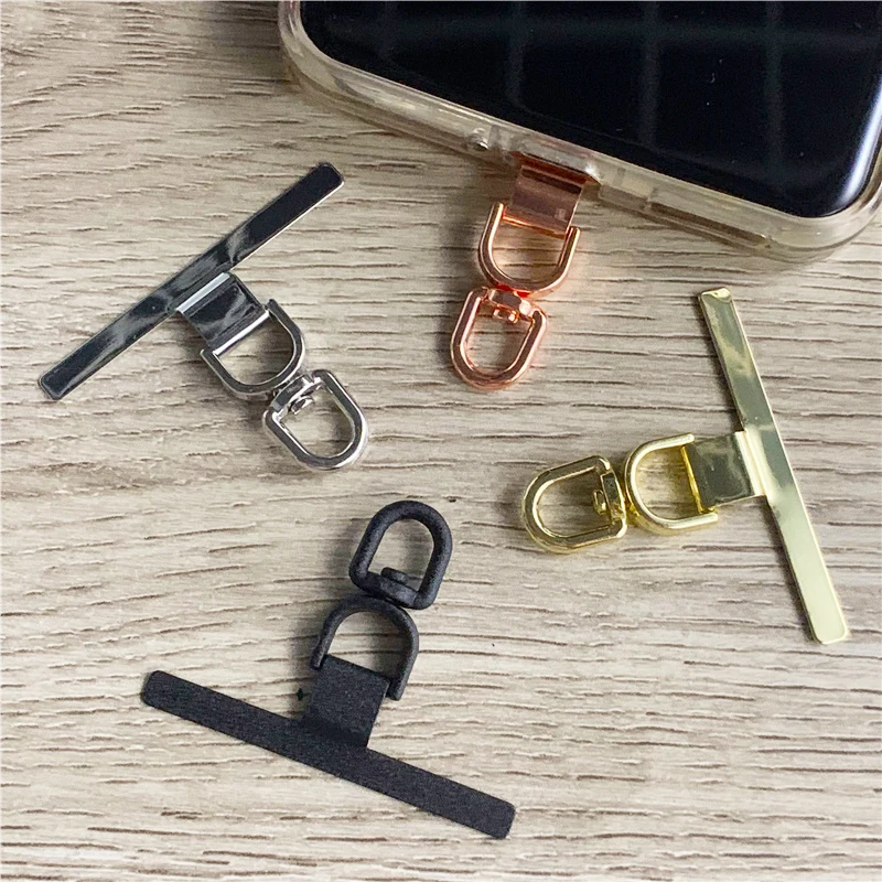 2/1PCS 360°Rotation Metal Phone Lanyard Clip Patch 0.3mm Ultra-thin Phone Case Rope Connect Pad Cellphone Anti-loss Hanging Card