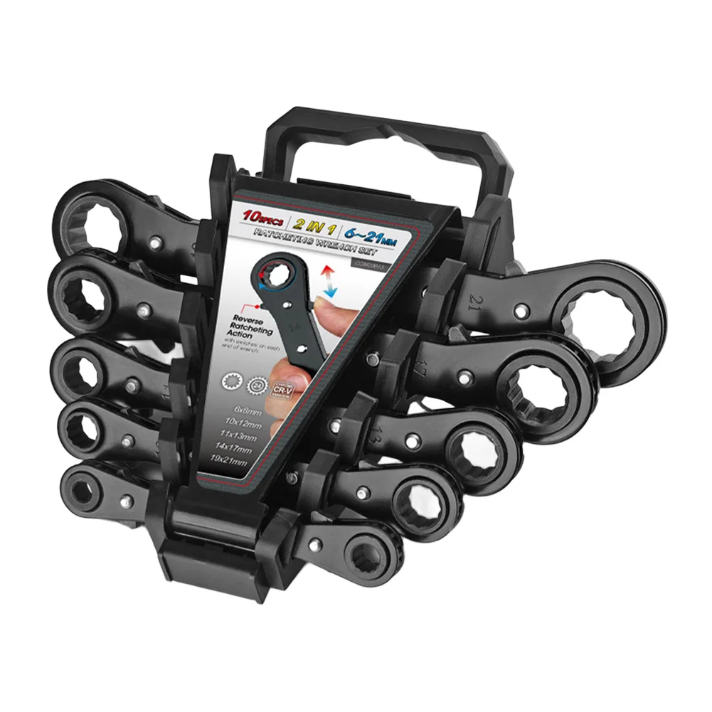 10x12mm Ratcheting Wrench 12-Point Socket Car Maintenance Heat-Treated Steel Home Projects For Confined Spaces