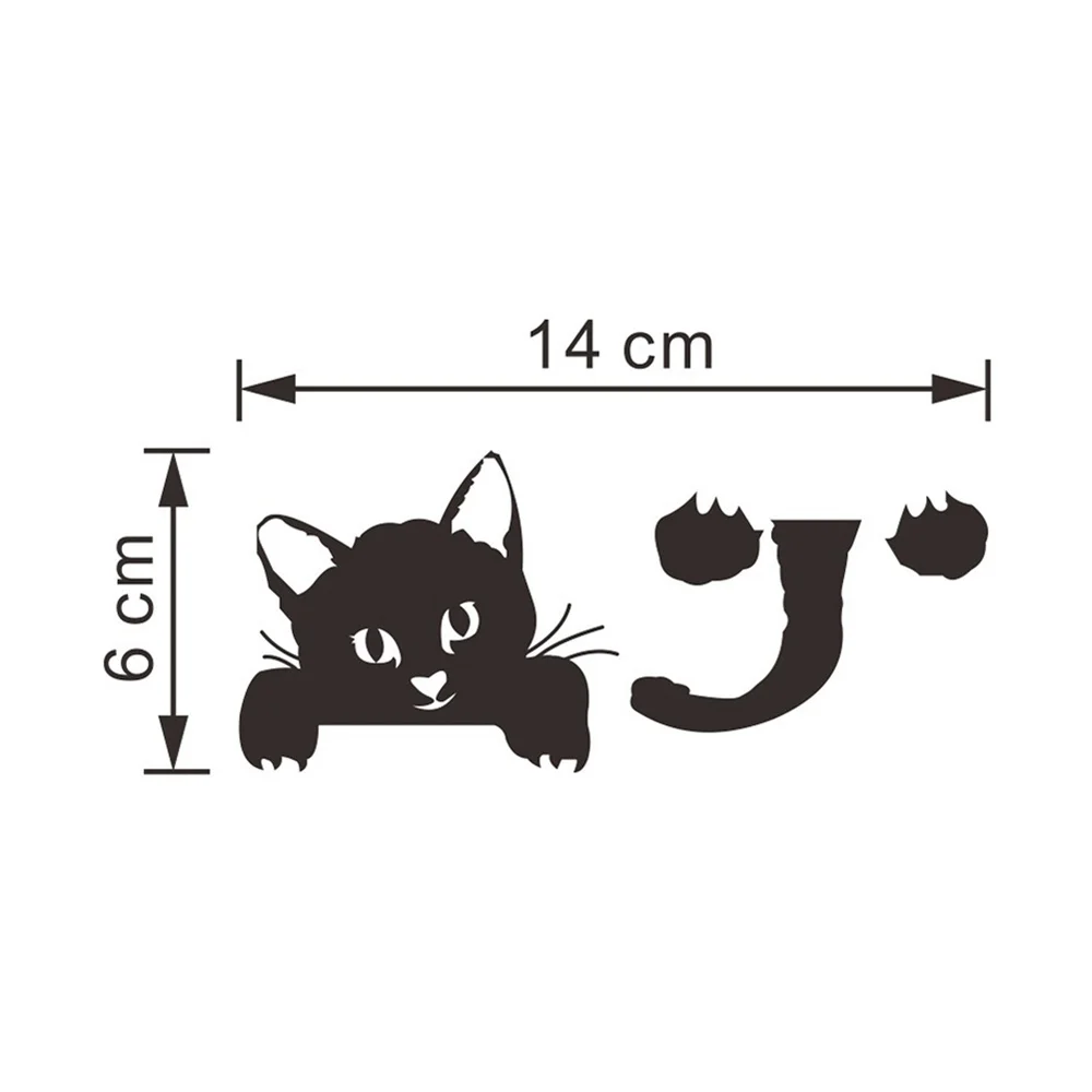Black Lovely Cat Light Switch Phone Wall Stickers For DIY Home Decoration Cartoon Animals Wall Decals PVC Mural Art