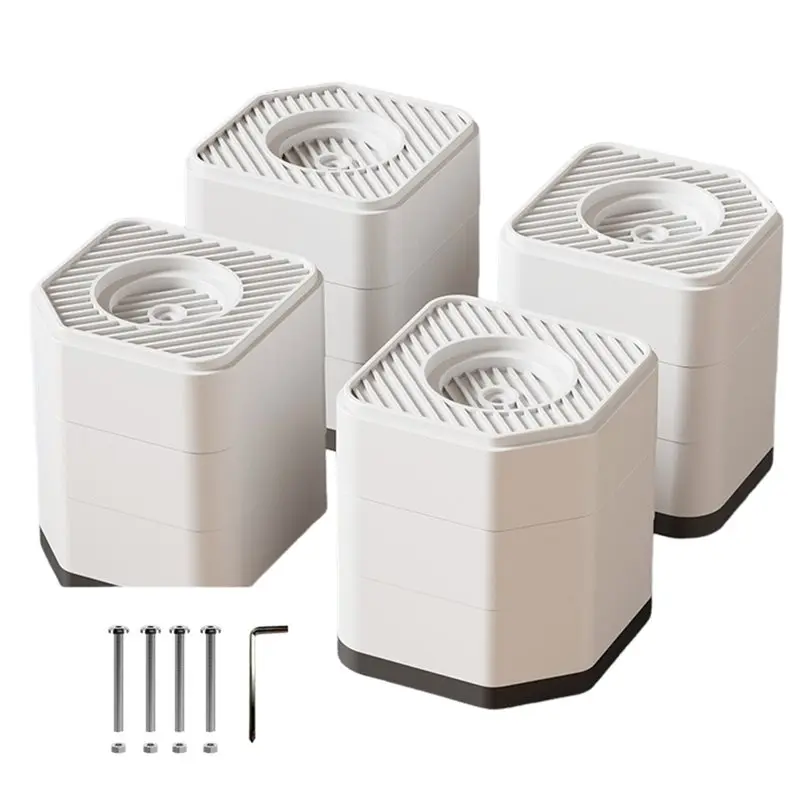 ABLN-Anti Vibration Pads Non-Slip Rubber Feet Washer And Dryer Pedestals Laundry Appliances White