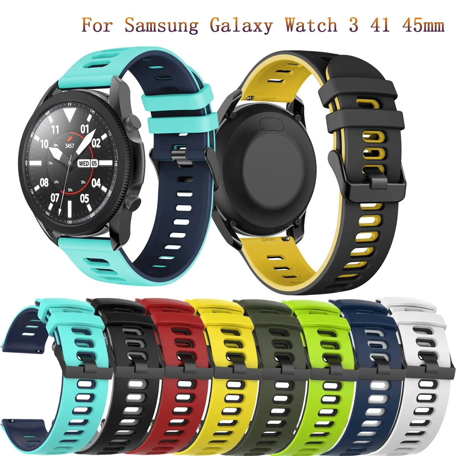 

20mm 22mm Silicone Correa Wrist Band for Samsung Galaxy watch 3 41mm 45mm Strap for Samsung Galaxy Active Bracelet watchbands