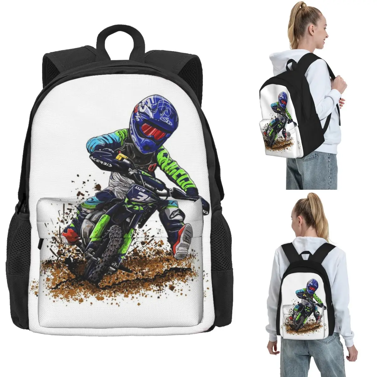 

Рюкзаки для мотокросса Dirt Bike Studios MX Rider 35, сумка для книг для мальчиков и девочек, большие детские школьные сумки, дорожный рюкзак, сумка на плечо