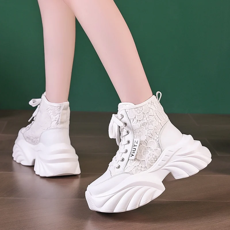 Aphixta Platform Casual Shoes Embroider Upper Women Ankle Boots Spring Autumn Women Sneakers Shoes Female sneakers Plus Size 42 image 5