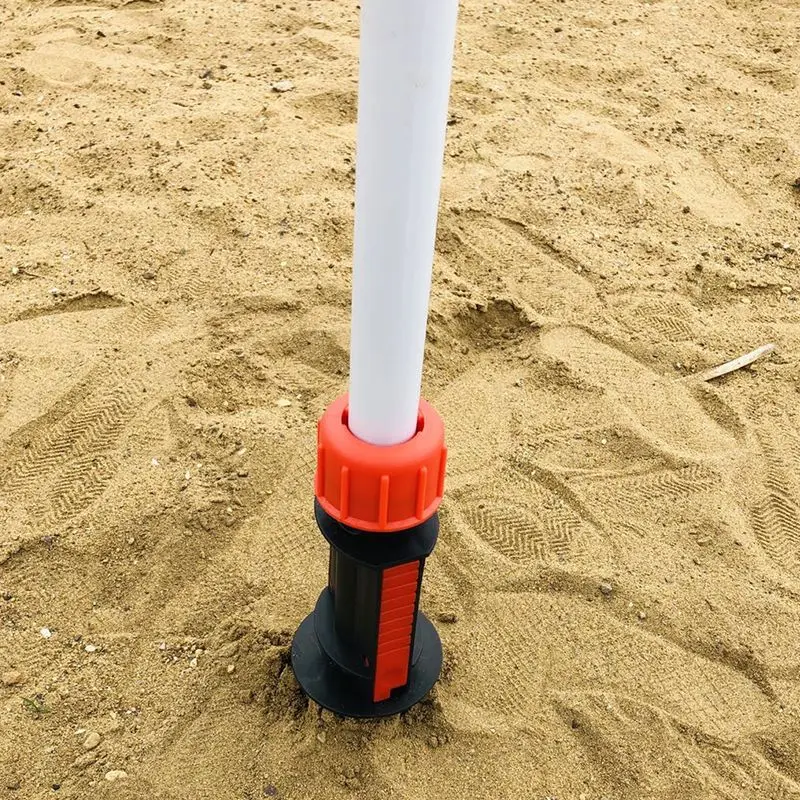 Soporte de arena para sombrilla de playa, Base portátil de plástico para césped, se adapta a caña de pescar, postes de sombrilla de 32mm de diámetro