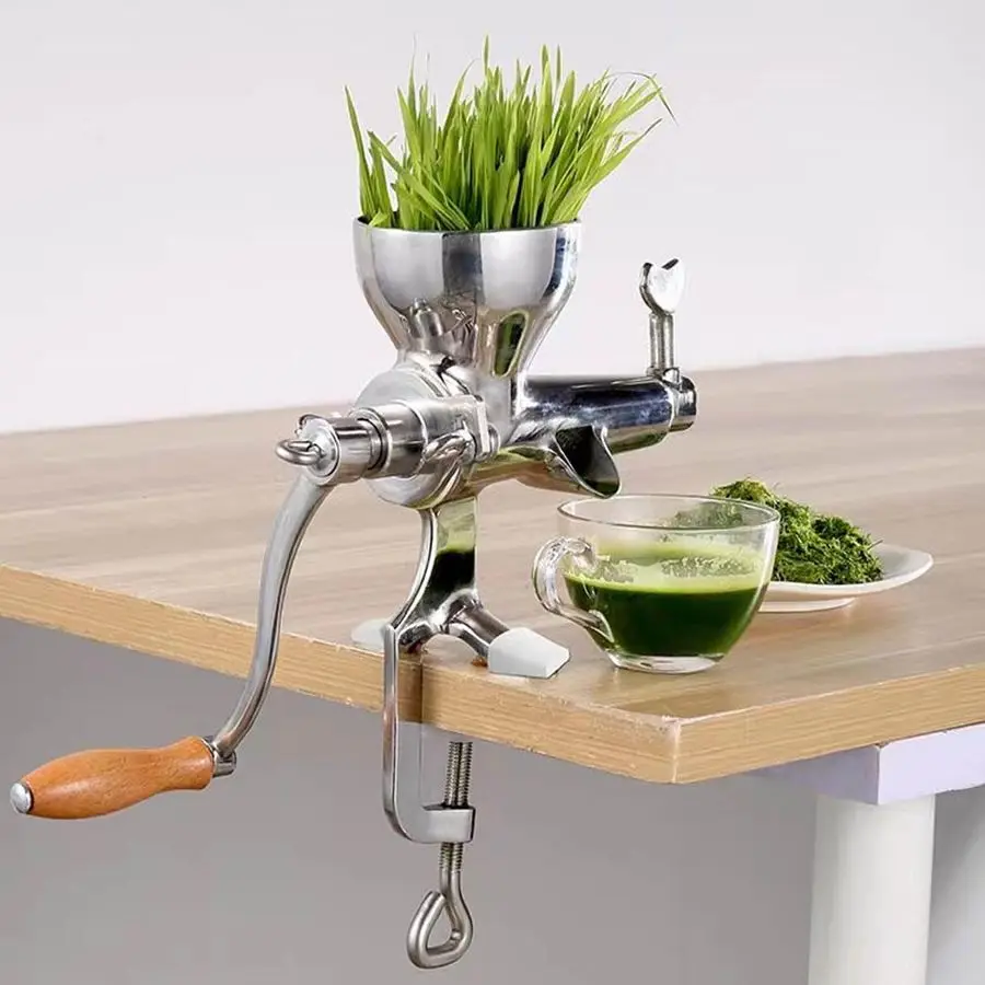 

Manual Wheatgrass Juicer, Stainless Steel Hand Crank Wheatgrass Juicer, Hand Fruitamp Vegetables Squeezer