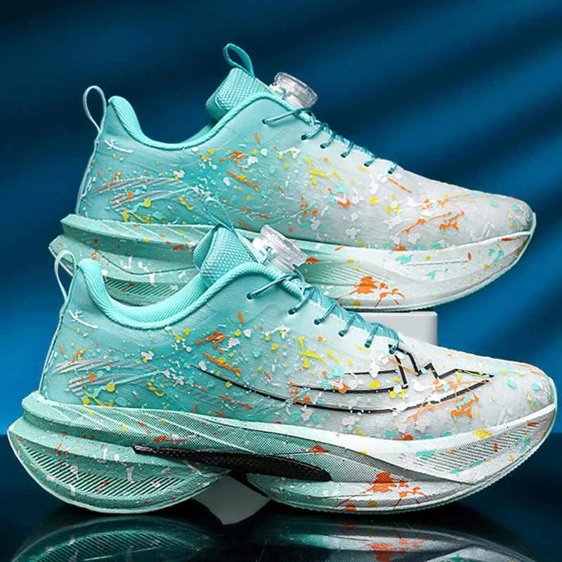 

Marathon Men Sports Running Shoes Carbon Board Air Cushion Breathable Lightweight Women's Comfortable Athletic Nonskid Sneakers