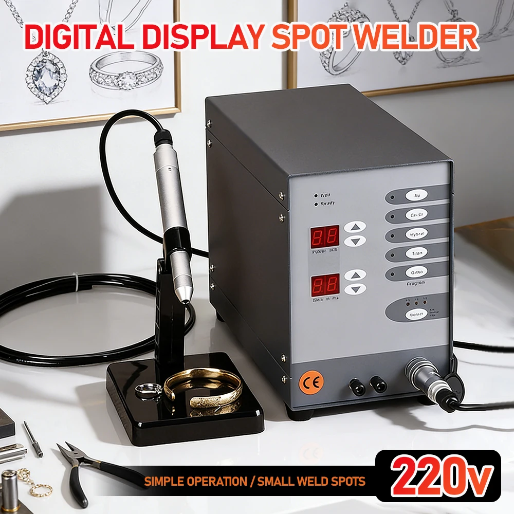 200W CNC Controlled Mini Pulse Spot Welding Machine for Dental Orthodontics Jewelry Making 110V/220V Argon Arc Welder