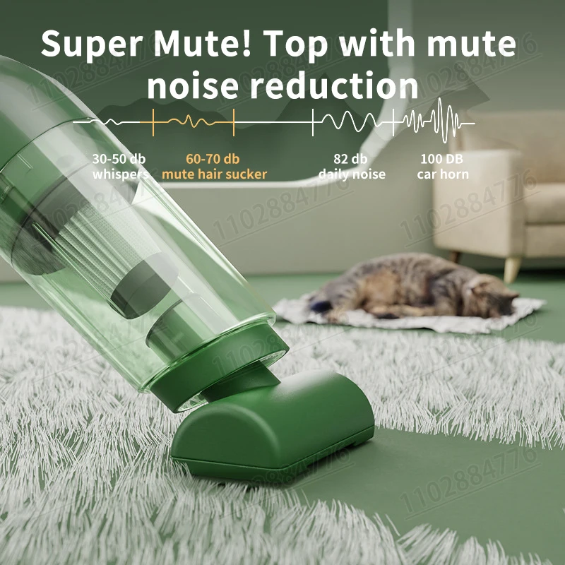 Vacuum Cleaner Household Small Wireless Charging Large Suction Power Powerful Hand-held Pet Cat Hair Carpet Bed Sofa Cleaner