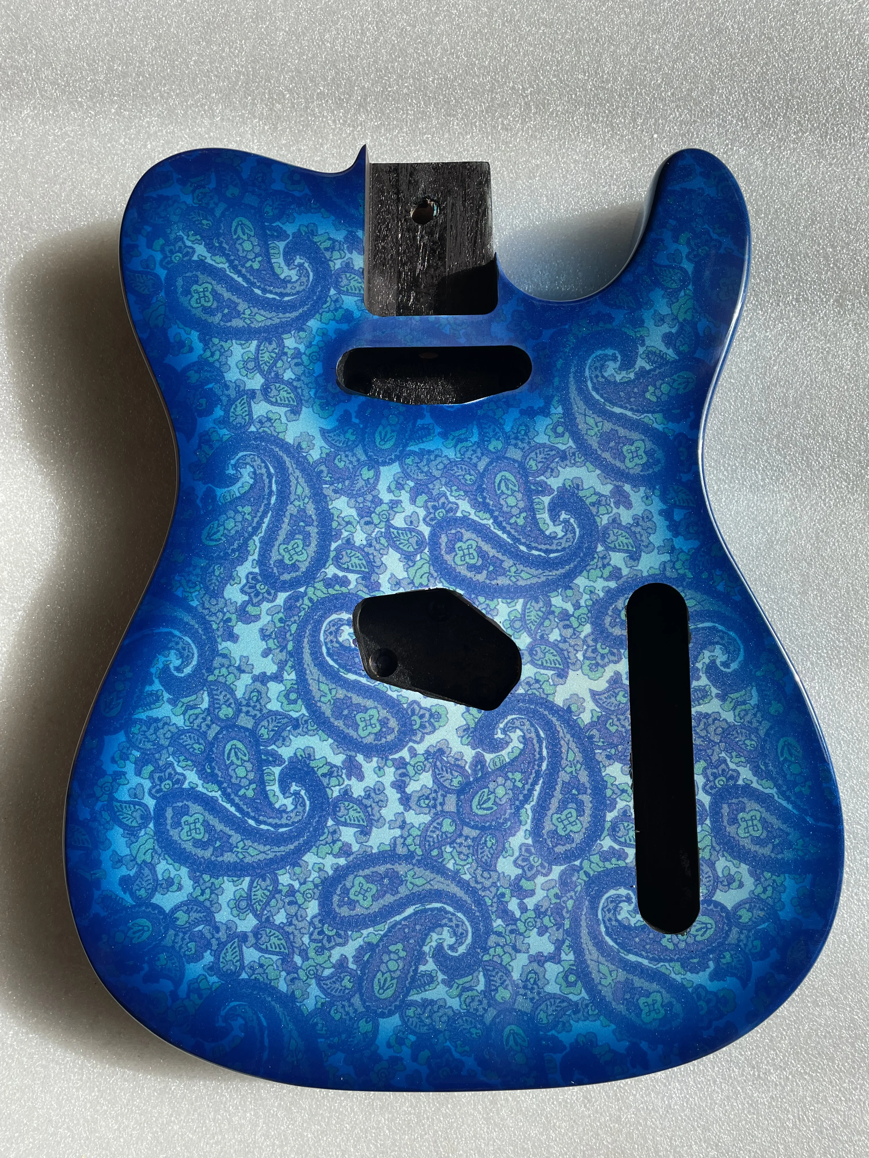 Electric Guitar Body Gloss Finished, Blue Amoeba Pattern, Solid Mahogany Wood, Real Photos, Wholesale, New, In Stock