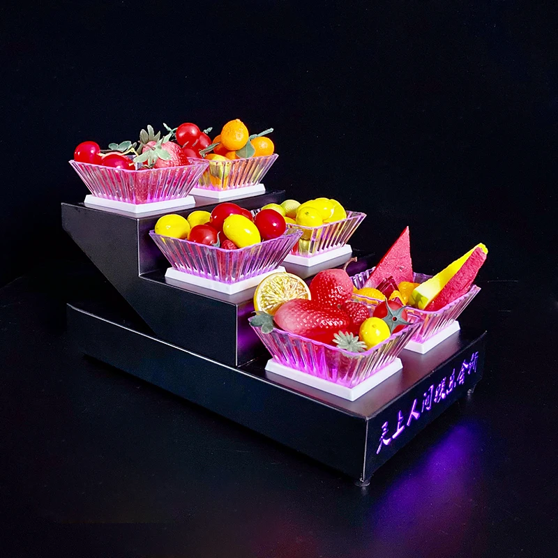 LED New Style Fruit Plate Rechargeable luminous Fruit Tray Different Fashionable Types Available for Night Club Party Bar