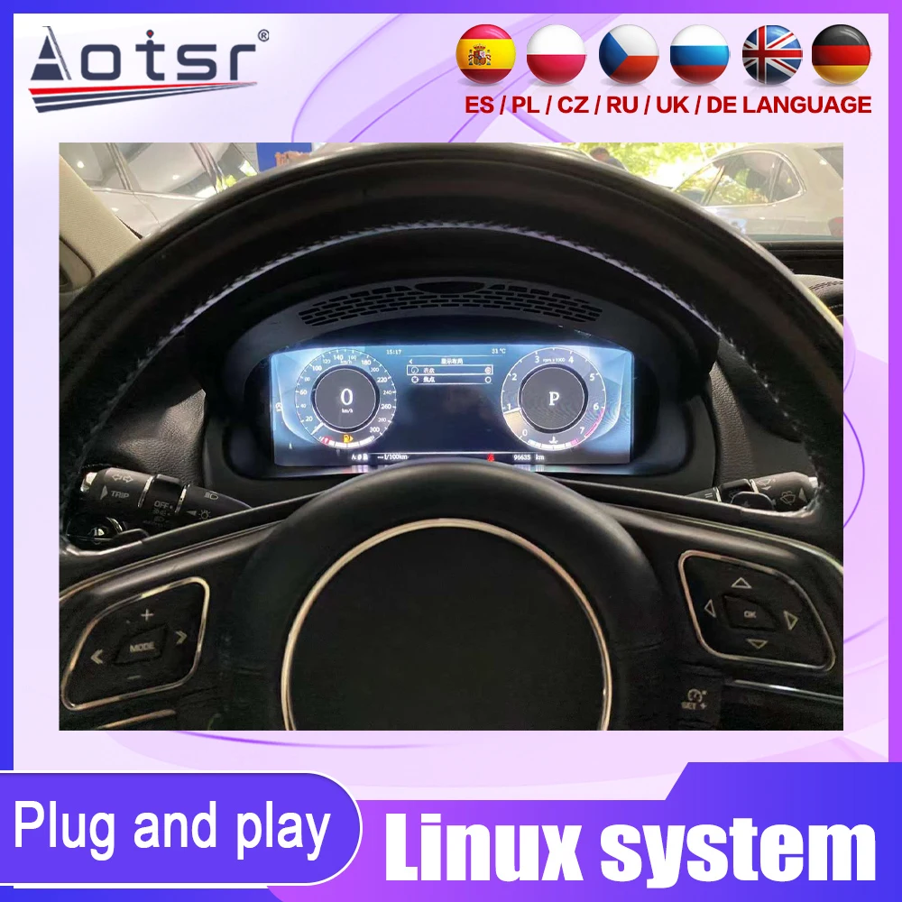 

Digital Instrument Panel Virtual Cockpit Digitaal Dashboard For Jaguar XJL High Resolution LCD Gauge Cluster Upgrade Accessory