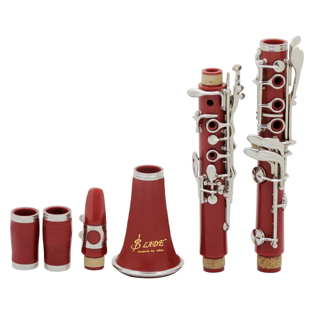 SLADE Clarinet Bb Clarinet 17 Keys 6 Rings Red Clarinet Blackwinds Professional Woodwind Instruments With Accessories Bag