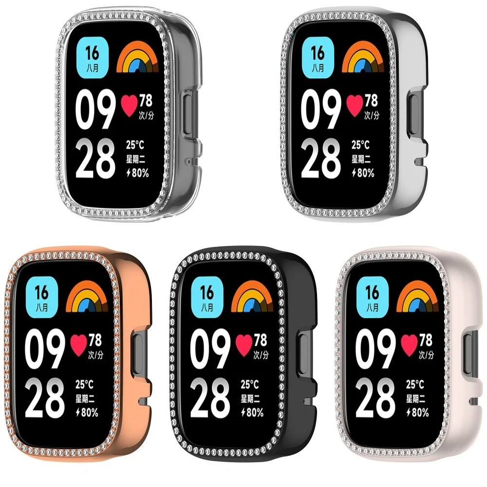 Чехол-чехол для Redmi watch3 lite/watch3 active/watch 3 Youth Edition, однорядный защитный чехол с бриллиантами