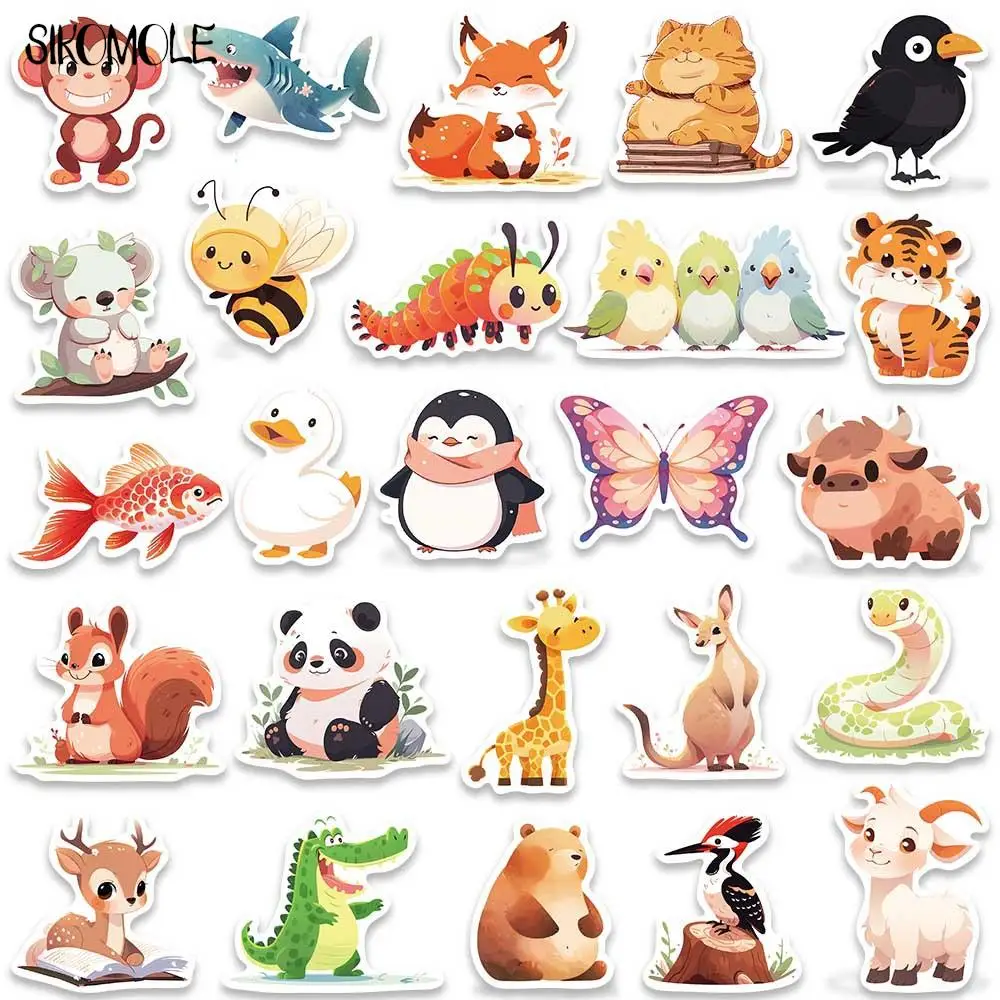 10/30/50 Stuks Cartoon Kinderen Dieren Illustratie Stickers Kawaii Diy Reisbagage Gitaar Koelkast Laptop Graffiti Sticker Kids