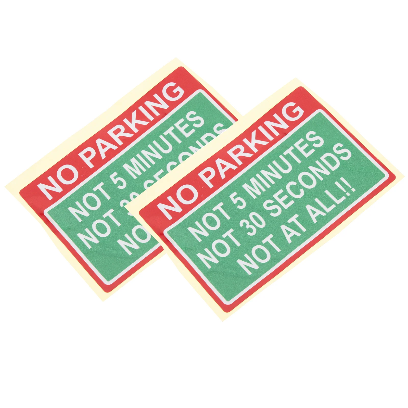 2pcs No Parking Sign Car Sticker Waterproof Pvc For Entrance Safety Warning Reminders Vehicle Sticker