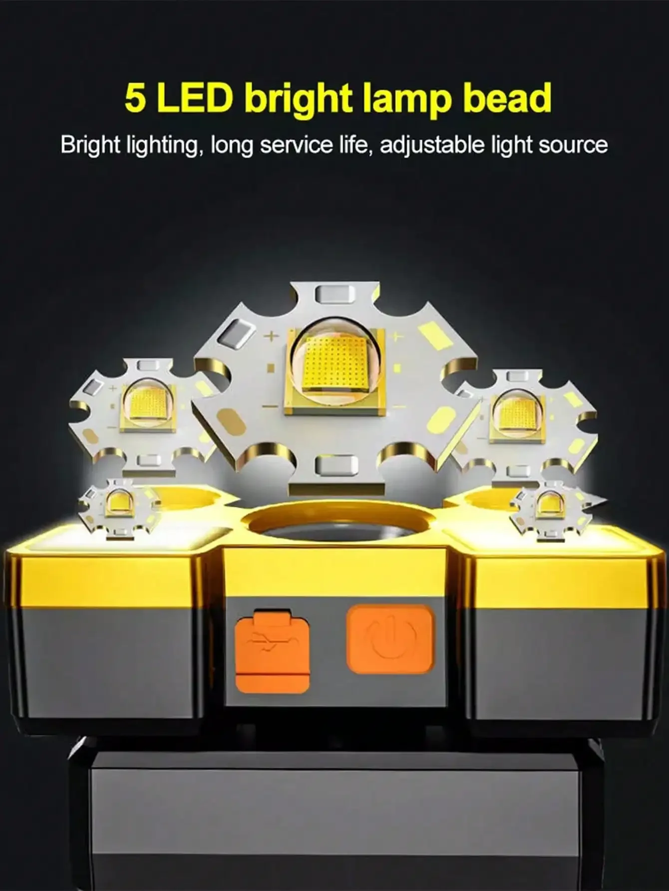 5 LED ヘッドヘッドライト USB 強力な光超高輝度充電式集魚灯長距離超高輝度ヘッドマウント懐中電灯
