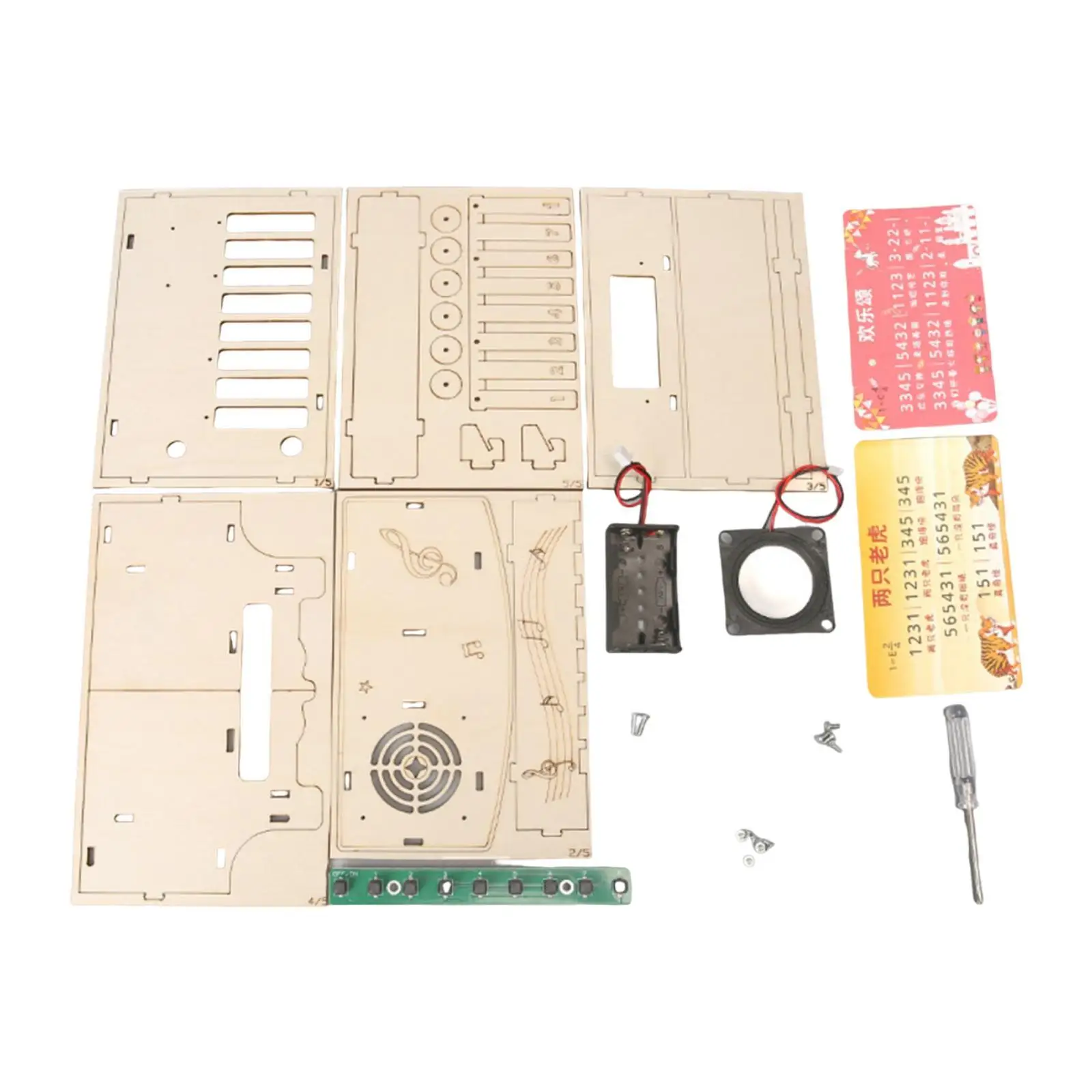 Kids Electric Piano Assembly Science Experiment Kit Wooden Educational Toy for Children Interactive Creativity Projects