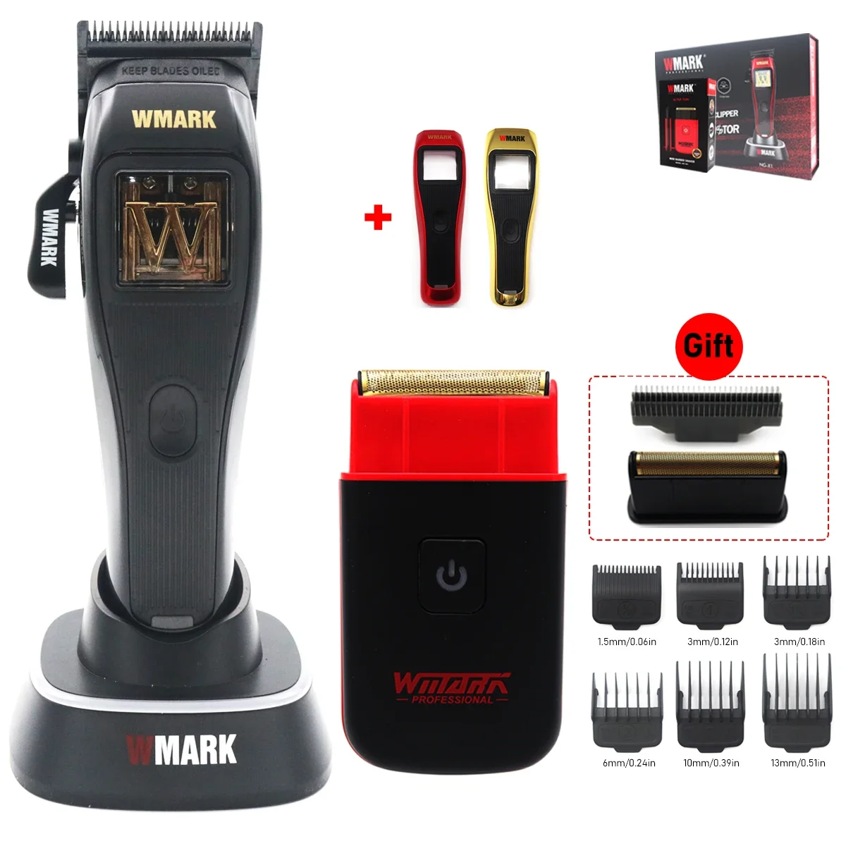 WMARK X1 7901 المهنية آلات قطع الحلاق عدة المغناطيسي ناقلات المحرك DLC شفرة قاعدة شاحن مقص الشعر ماكينة حلاقة كهربائية