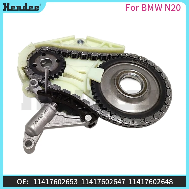 

Комплект цепи ГРМ из 5 частей с маслосъемным колпачком для BMW N20, автомобильные аксессуары, высококачественные автозапчасти, OE: 11417605367, 11417602653