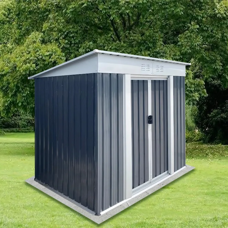 

Outdoor Storage Sheds 6FTx4FT Pent Roof Grey Tool House Garden Home Shed Garden Tool House Shed