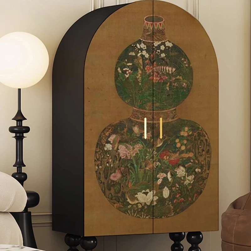 

Chinese Retro Style Gourd Hallway Wardrobe Wood Clothing Storage Cabinets Shoe Cupboard Armario De Ropa Space Saving Furniture