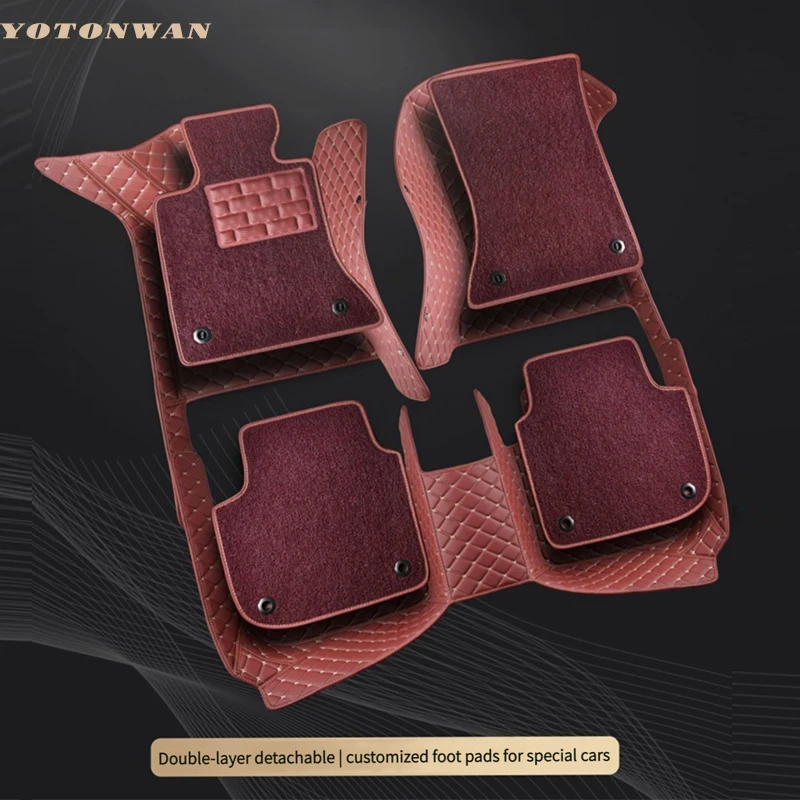 

Luxury Custom Double Layer Leather Car Foot Mat For Maserati All Models GranTurismo Ghibli Levante Quattroporte Auto Accessories