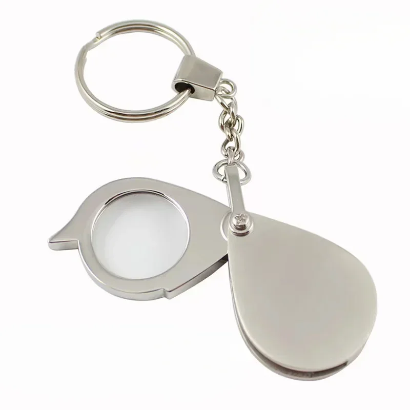 

Mini Portable Folding Key Ring Magnifier with Chain Daily Hand Magnifying Glasses Reading Jewelry Coins Using Tool Gift