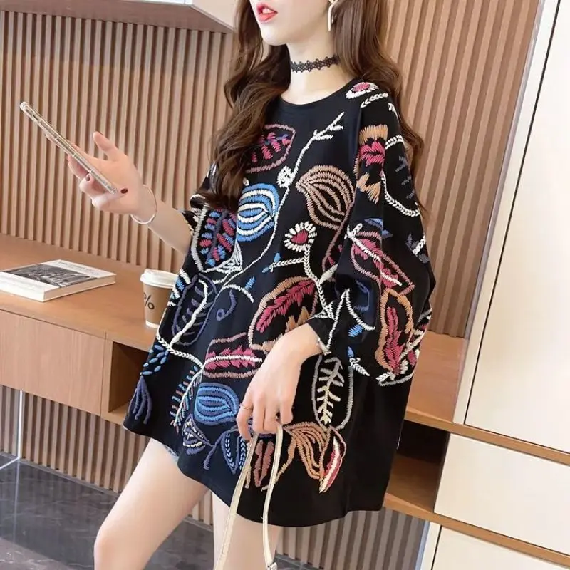 Women Summer Fashion Loose All-match Printing Cotton O-neck Short Sleeve T-Shirt Women Clothes Casual Appear Thin Trend Top Tee