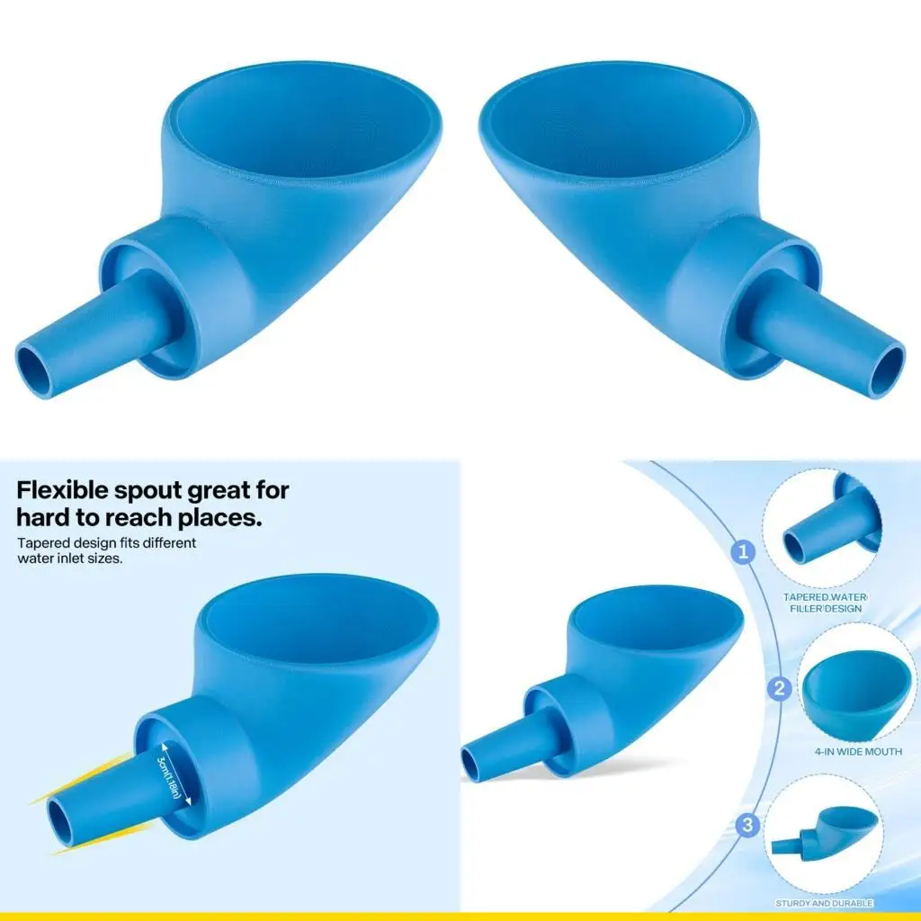 SZCH Leak Proof Blue Funnel Perfect For RVs Campers Trailer Owners Wide Mouth Water Funnel Ergonomic Design