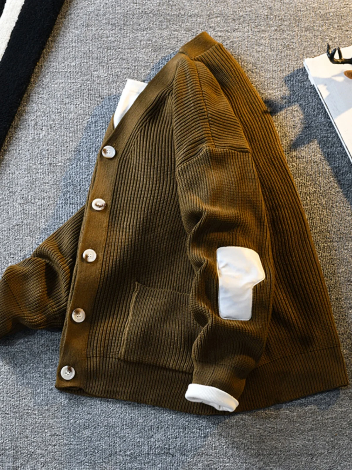 

Мужской кардиган Laid-ba Sle V-ne: модный свободный вязаный свитер на весну-осень, ретро-стиль, с длинными рукавами