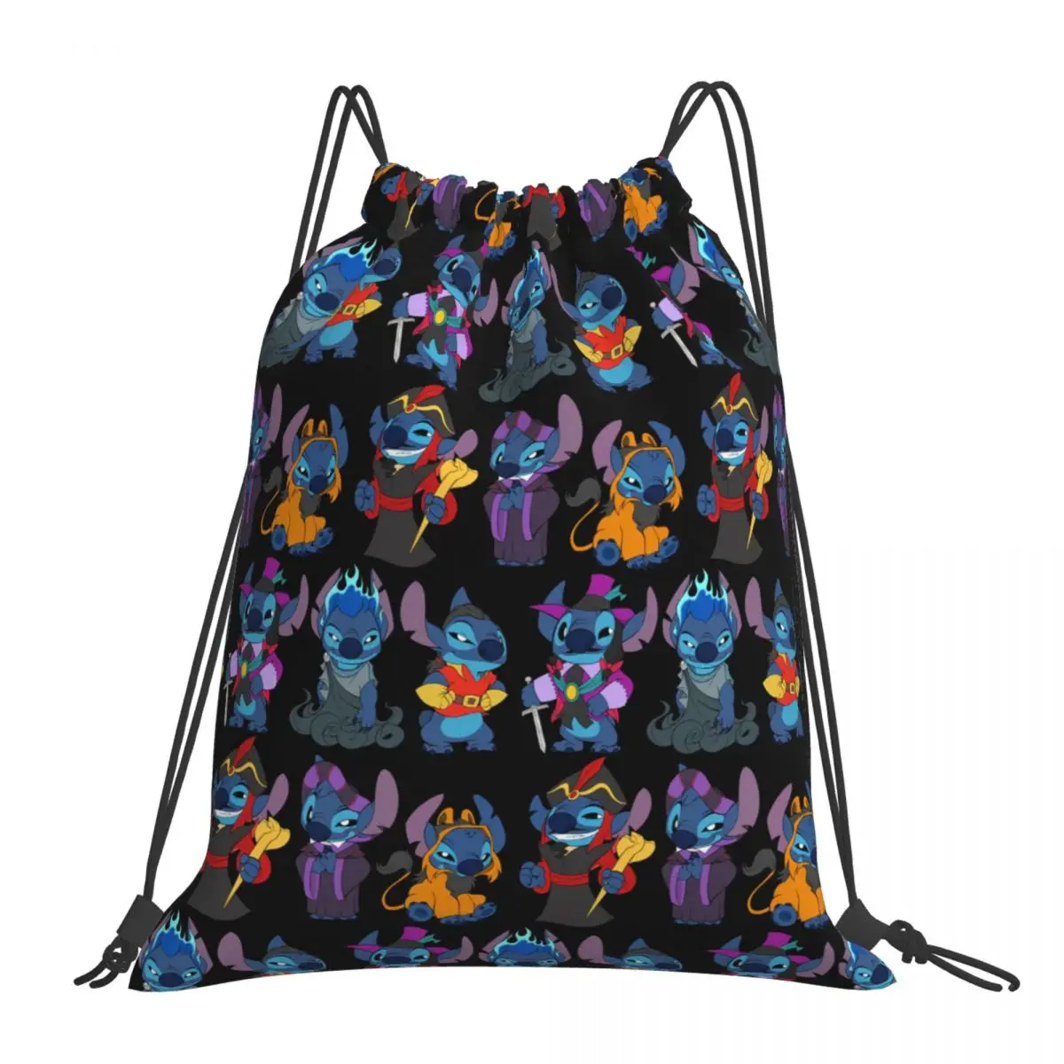 

90's Kids Halloween Time Stitch Shirt Backpacks Drawstring Bags Drawstring Bundle Pocket Shoes Bag Book Bags For Travel School