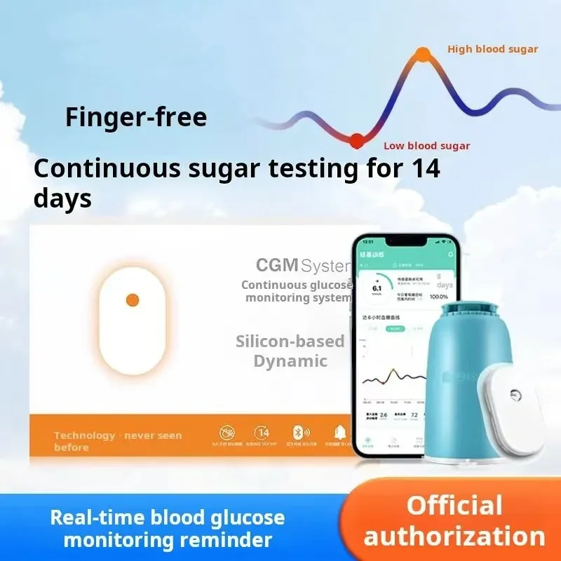 Medidor de glucosa en sangre Freestyle Libre, monitorización de glucosa en sangre en tiempo real las 24 horas, sensor de diabetes, medidor de glucosa en sangre no invasivo