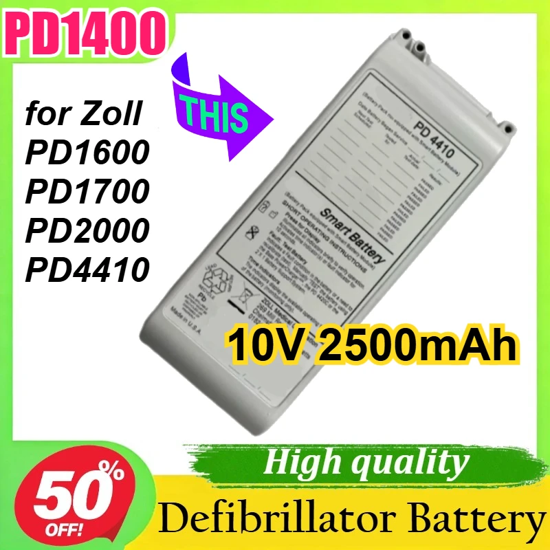 10V 2500mAh for Zoll M Series PD1400 PD1600 PD1700 PD2000 PD4410 Medical Defibrillator Battery