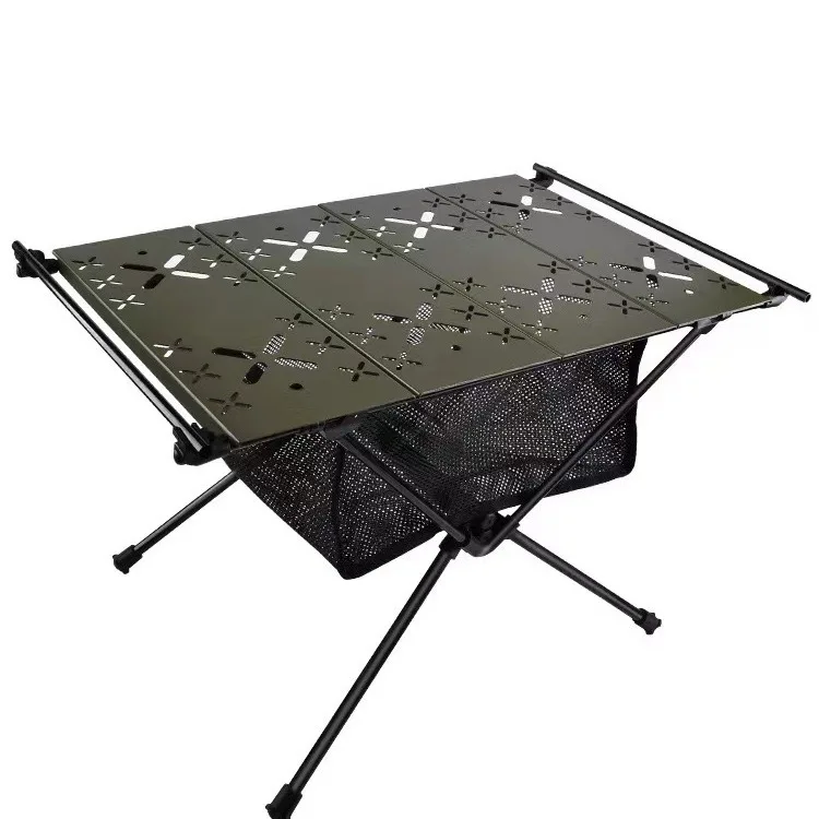 

Outdoor camping aluminum alloy folding table portable lightweight tactical table rack blackening wind picnic table